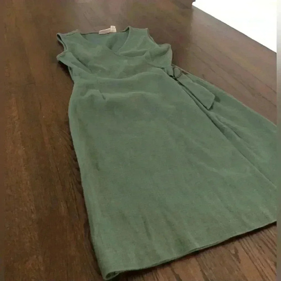 Cynthia Rowley Women’s S Sage Green Sleeveless Wrap V-Neck Dress - VGUC! - Picture 2 of 11